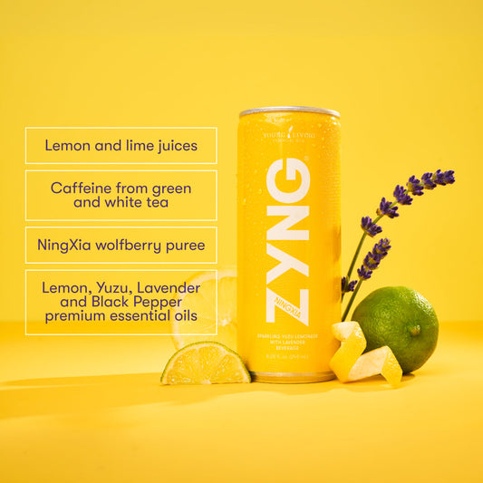 Young Living NingXia Zyng Sparkling Yuzu Lemonade with Lavender - 12 Pack