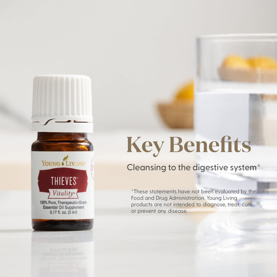 Thieves Essential Oil by Young Living - 15ml - A powerful combination of  Clove, Lemon, Cinnamon Bark, Eucalyptus Radiata, and Rosemary essential  oils